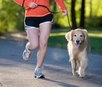 running with a dog